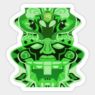 green olmec sentinel helmet ecopop Sticker